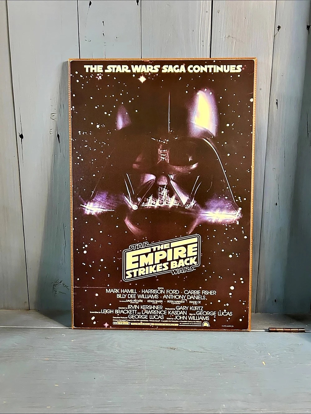 Star Wars The Empire Strikes Back Movie Wooden Poster Black & Gold - Wall Decor